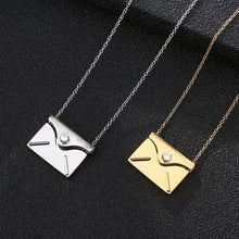 Personalized Custom Envelope Handwriting Fingerprint Necklace Gift for Mom