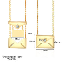 Personalized Custom Envelope Handwriting Fingerprint Necklace Gift for Mom