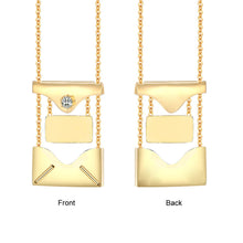 Personalized Custom Envelope Handwriting Fingerprint Necklace Gift for Mom