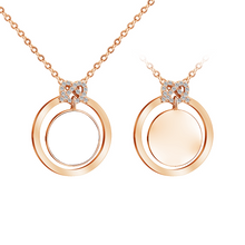 Diamond Ring Concave Round Photo Frame Color Photo Necklace