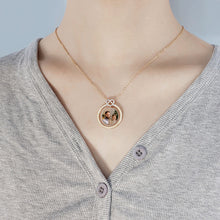 Diamond Ring Concave Round Photo Frame Color Photo Necklace