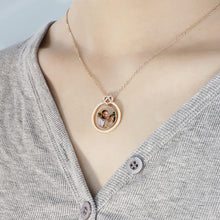 Diamond Ring Concave Round Photo Frame Color Photo Necklace