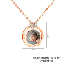 Diamond Ring Concave Round Photo Frame Color Photo Necklace