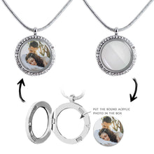 Glass Photo Box Pendant DIY Photo Frame Couple Necklace