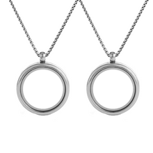 30MM Threaded Stainless Steel Pendant Glossy Glass Photo Case Floating locket Necklace