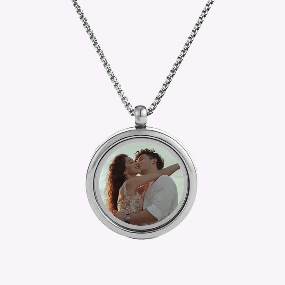 30MM Threaded Stainless Steel Pendant Glossy Glass Photo Case Floating locket Necklace