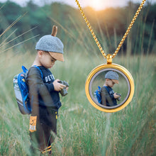 30MM Threaded Stainless Steel Pendant Glossy Glass Photo Case Floating locket Necklace