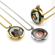 30MM Threaded Stainless Steel Pendant Glossy Glass Photo Case Floating locket Necklace