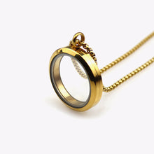 30MM Threaded Stainless Steel Pendant Glossy Glass Photo Case Floating locket Necklace