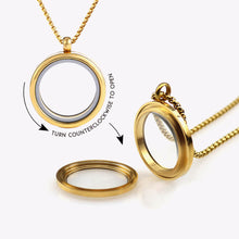 30MM Threaded Stainless Steel Pendant Glossy Glass Photo Case Floating locket Necklace
