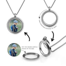 30MM Threaded Stainless Steel Pendant Glossy Glass Photo Case Floating locket Necklace