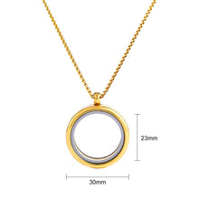 30MM Threaded Stainless Steel Pendant Glossy Glass Photo Case Floating locket Necklace