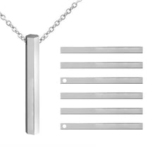 Hexagon Custom Vertical 3D Bar Necklace Personalized Jewelry