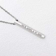 Hexagon Custom Vertical 3D Bar Necklace Personalized Jewelry