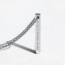 Hexagon Custom Vertical 3D Bar Necklace Personalized Jewelry