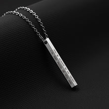 Hexagon Custom Vertical 3D Bar Necklace Personalized Jewelry