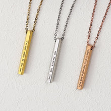 Hexagon Custom Vertical 3D Bar Necklace Personalized Jewelry