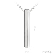 Hexagon Custom Vertical 3D Bar Necklace Personalized Jewelry