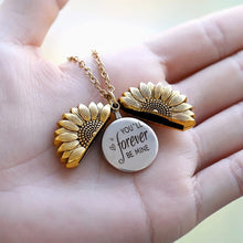 Sunflower-Shaped Personalized Custom Disc Pendant Gold Engraved Text Necklace