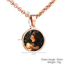 Stainless Steel Cabochon Color Printing Pendant Personalized Photo Necklace