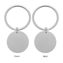 Custom Round Keychain Pet Tags Engraved Photo Keychain Actual Handwriting Keyring