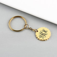 Round Pendant Personalized Metal Keychain, Lace Keychain