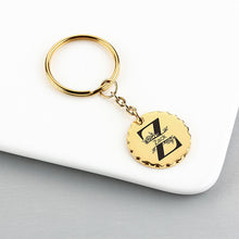 Round Pendant Personalized Metal Keychain, Lace Keychain