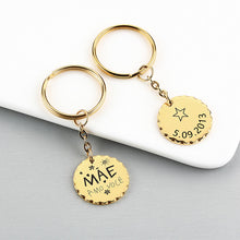 Round Pendant Personalized Metal Keychain, Lace Keychain