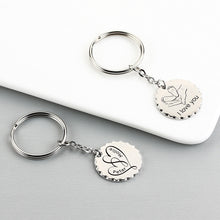 Round Pendant Personalized Metal Keychain, Lace Keychain