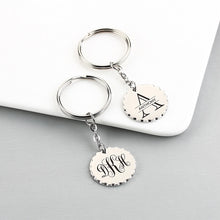 Round Pendant Personalized Metal Keychain, Lace Keychain
