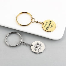 Round Pendant Personalized Metal Keychain, Lace Keychain