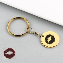 Actual Fingerprint Handwriting Keychain, Memorial Thumbprint Keyring