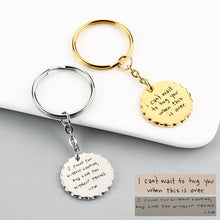 Actual Fingerprint Handwriting Keychain, Memorial Thumbprint Keyring