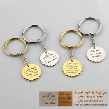 Actual Fingerprint Handwriting Keychain, Memorial Thumbprint Keyring