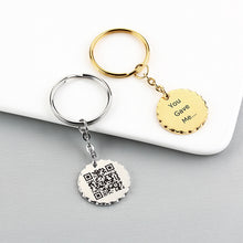 Voice QR Code Personalized Round Lace Keychain, Unique Gift for Friends