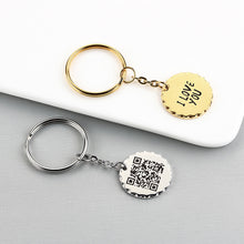 Voice QR Code Personalized Round Lace Keychain, Unique Gift for Friends