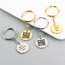Voice QR Code Personalized Round Lace Keychain, Unique Gift for Friends