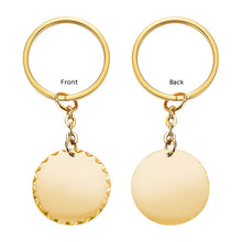 Round Pendant Personalized Metal Keychain, Lace Keychain