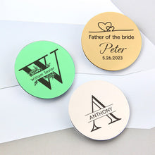 Company Logo Identity Badge Initials Engraved Brooch