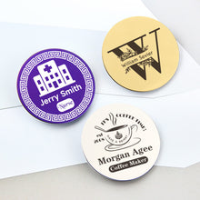 Colorful Personalized Customized Initial Letter ID Round Badge