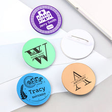 Colorful Personalized Customized Initial Letter ID Round Badge