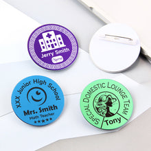 Company Logo Identity Badge Initials Engraved Brooch