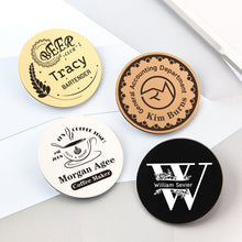 Company Logo Identity Badge Initials Engraved Brooch