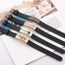 Graduation Gift Black Rubber Adjustable Strap Bracelet Custom Text