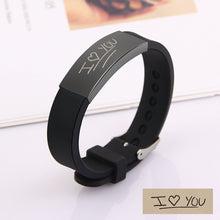 Handwritten Fingerprint Customizable Personalized Rubber Strap Bracelet