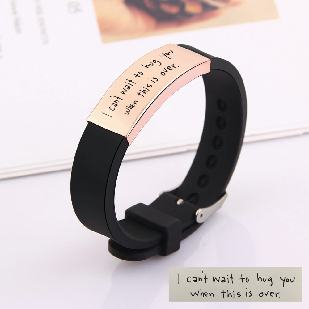 Handwritten Fingerprint Customizable Personalized Rubber Strap Bracelet