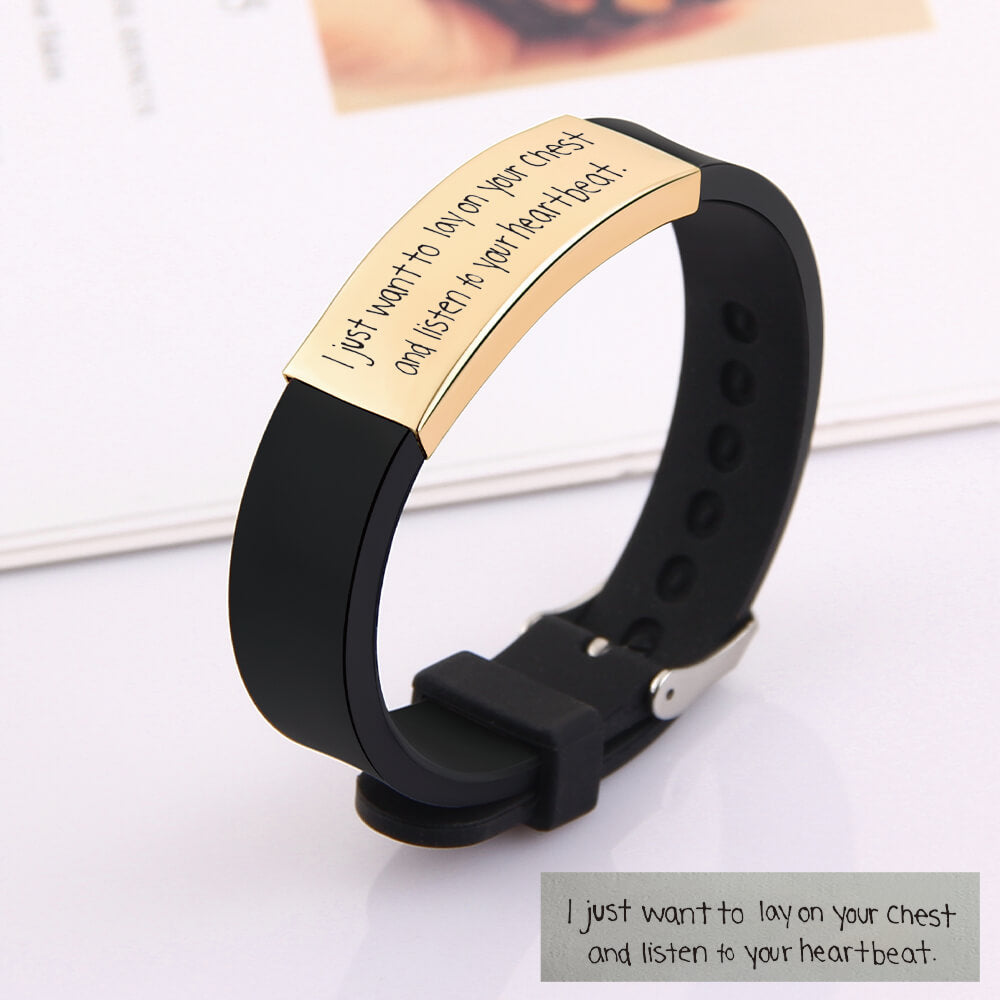 Handwritten Fingerprint Customizable Personalized Rubber Strap Bracelet