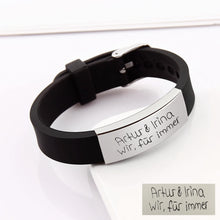 Handwritten Fingerprint Customizable Personalized Rubber Strap Bracelet