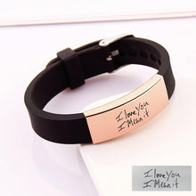 Handwritten Fingerprint Customizable Personalized Rubber Strap Bracelet