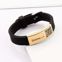 Music Voice QR Code Customizable Personalized Rubber Strap Bracelet